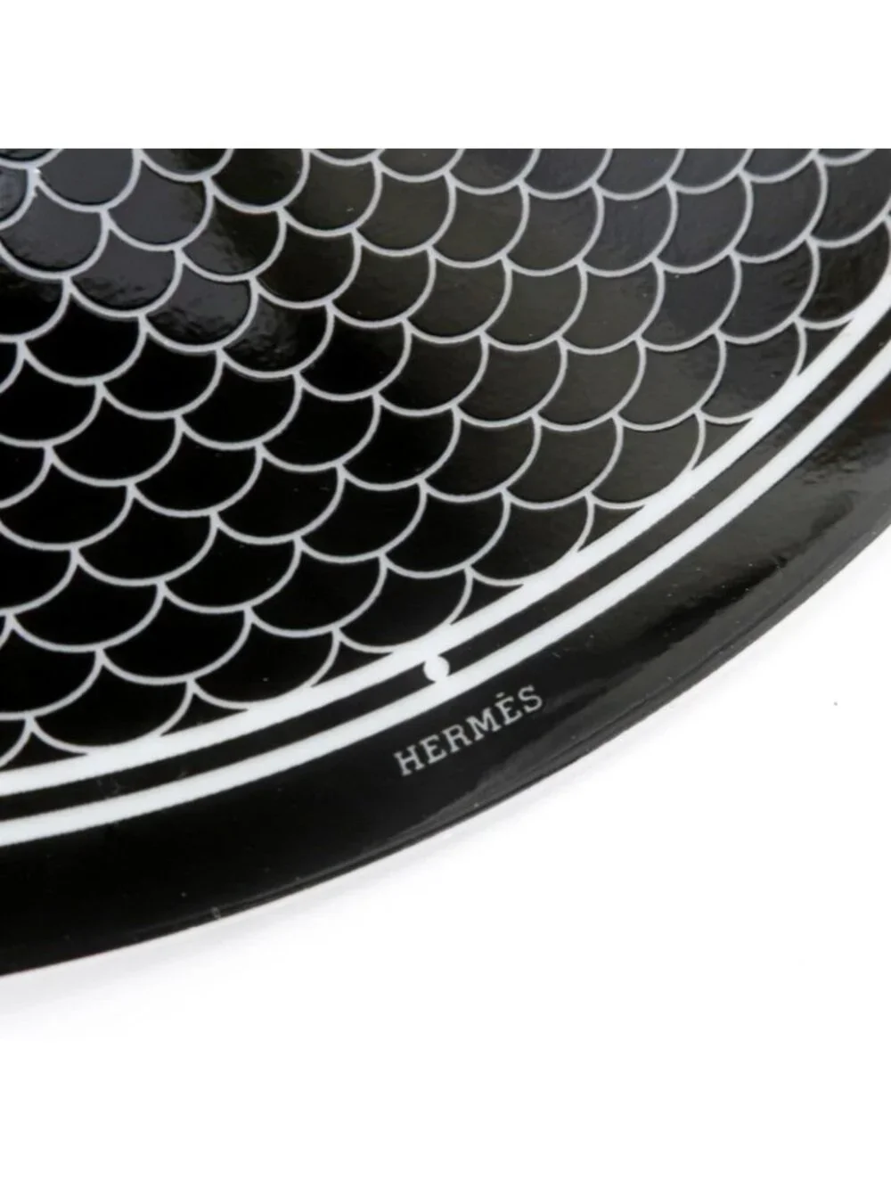 Hermes Panplate H DECO Set Of 2 White Black Plate Pair Pottery Accessori